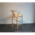 Modern ash solid wood Wishbone Bar Stool